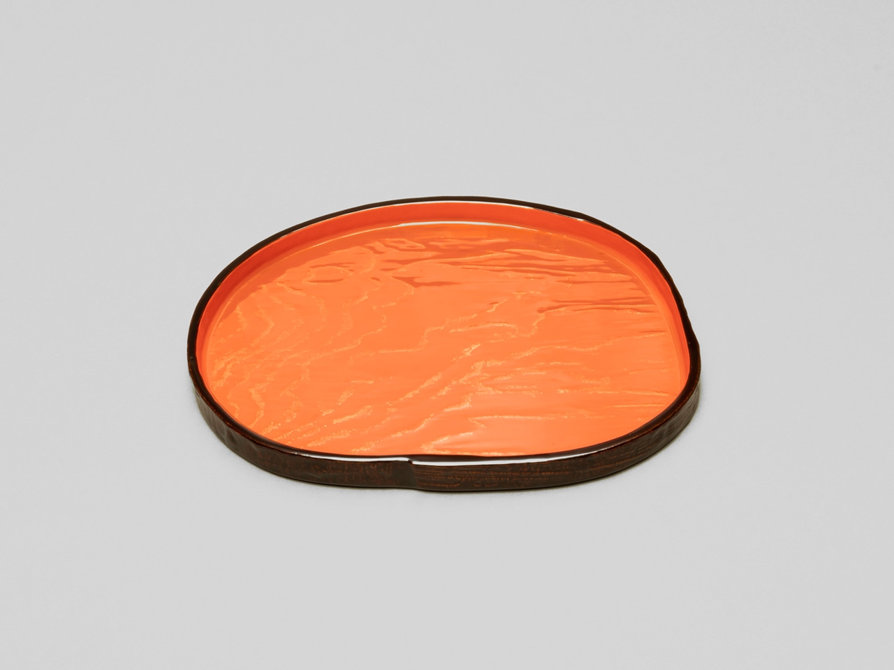 金彩波文 木皮菓子盆