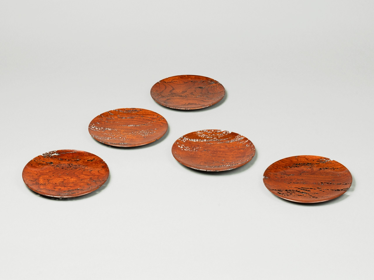 欅針杢 銘々皿