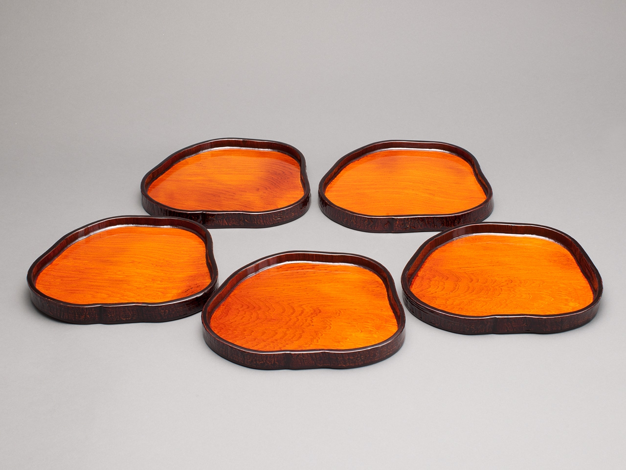 透金漆塗 木皮銘々皿